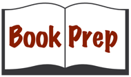 Book Prep logo, depicting Book Prep name spread across an open book
